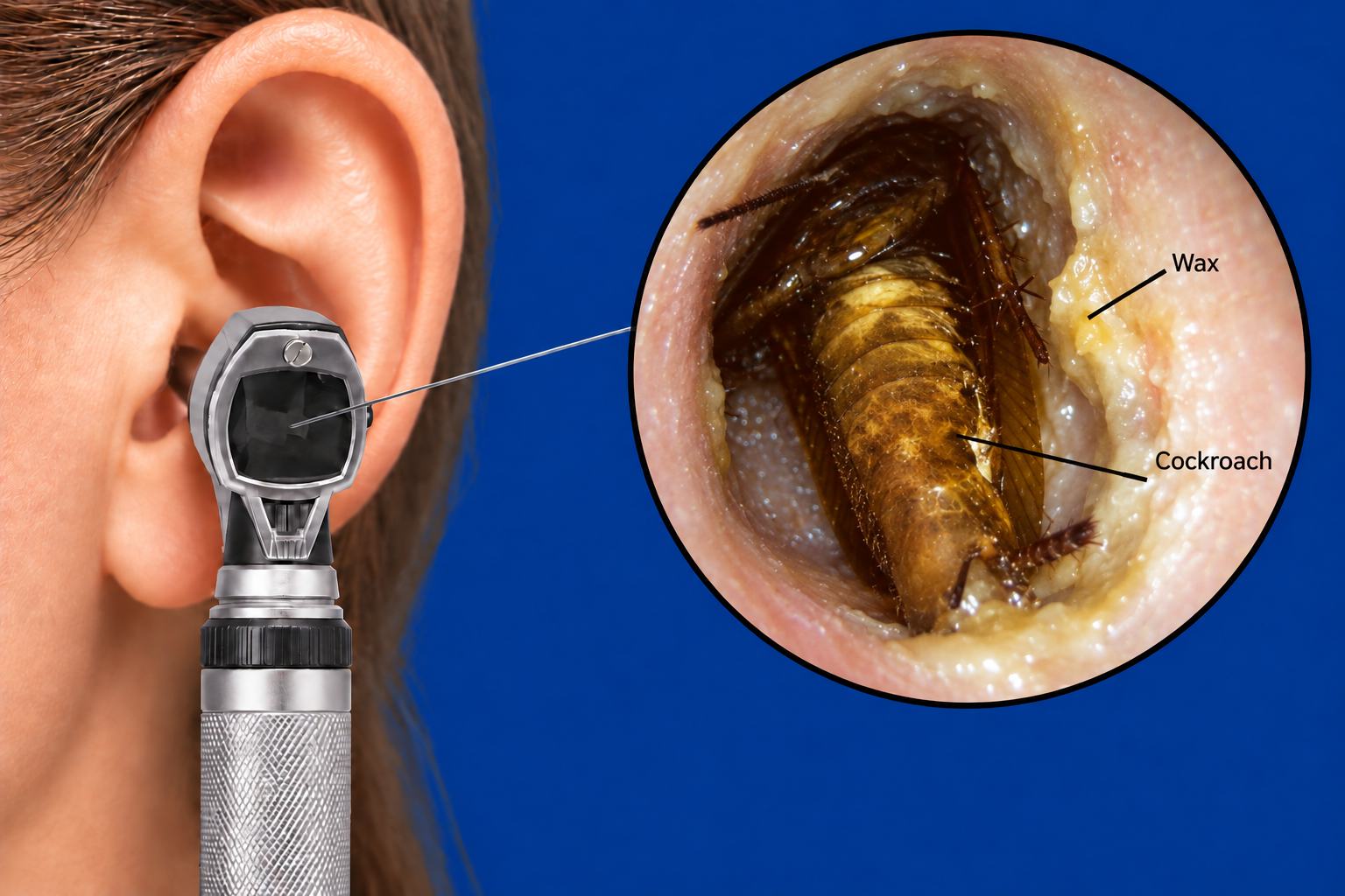 Illustration of a foreign object in the ear