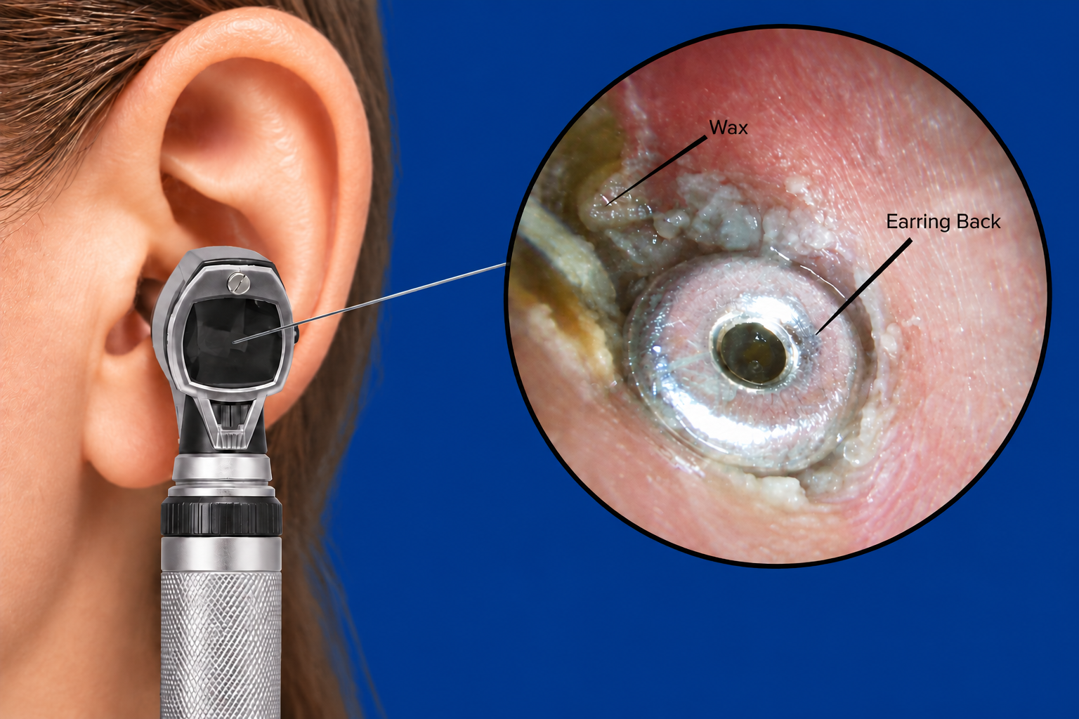 Illustration of a foreign object in the ear